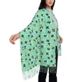 thumbnail image 5 of Cauagu Alphabet And Panda Print Women Wrap Shawl tassels Scarves Retro Scarf 77.6"X28.3", 5 of 8
