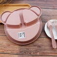 thumbnail image 2 of Cuenco Para Bebé, Cuchara Y Tenedor, Vajilla Para Alimentación, Sin Bpa, Oso De Dibujos Animados, Platos Para Niños, Juego De Vajilla Para Comer Para Bebés, Plato De Entrenamiento Anti-Calor Cateissary BA000558-00, 2 of 6