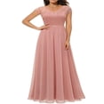 thumbnail image 1 of Women‘s Prom Maxi Dress Lace Patchwork Backless V Neck Elegant Evening Party Cocktail Dress, 1 of 6