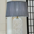thumbnail image 4 of Modern Glass Table Lamp with Grey Fabric Shade, Gold Metal Base - Bedside Nightstand Lamp, Living Room & Office Decor, E12 Bulb Compatible, 21" Height, 4 of 12