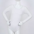 thumbnail image 5 of Runhomal Kids Girls Long Sleeves Round Neck Plain Ballet Dance Leotard Gymnastics Exercise Yoga White 8, 5 of 7
