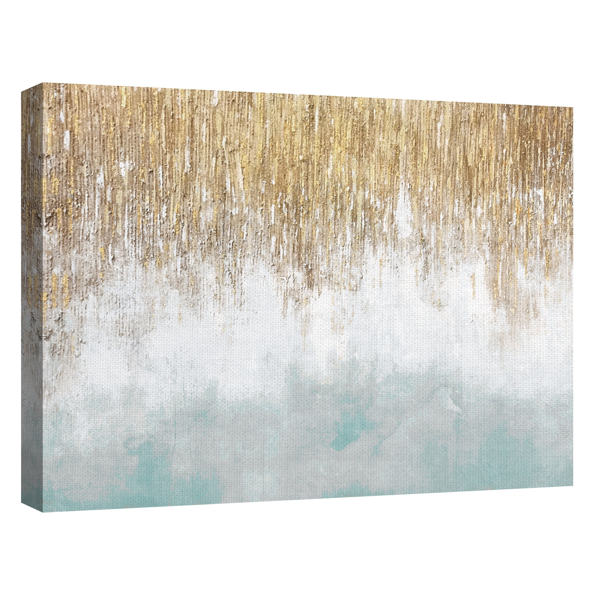 Masterpiece Art Gallery Sage Blue & Gold Shimmer Abstract by Willowbrook Fine Art Canvas Art Print 30" x 40"