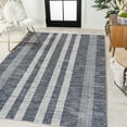 thumbnail image 4 of JONATHAN Y WASHABLE 9 x 12 Area Rug, Vichy Geometric Striped - Slate Gray/Ivory, WSH122C-9, 4 of 9