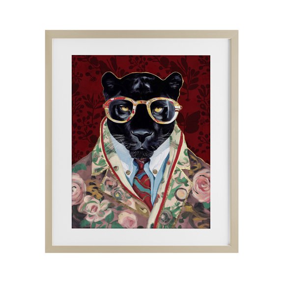 Stupell Industries Fashionable Scarlet Panther Birch Framed Print Under Glass, design by Svetlana Aleynikova