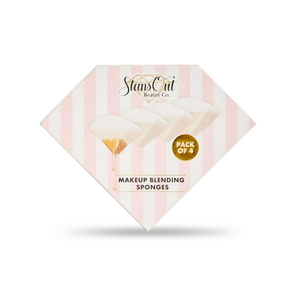 StansOut Beauty Sponge paquete de 4 – Acabado aerógrafo sin rayas | Reutilizable de secado rápido sin látex | Esponja mezcladora multiángulo para crema líquida y en polvo | Aplicador de maquillaje pro