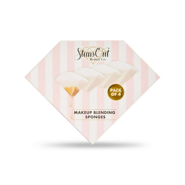 StansOut Beauty Sponge paquete de 4 – Acabado aerógrafo sin rayas | Reutilizable de secado rápido sin látex | Esponja mezcladora multiángulo para crema líquida y en polvo | Aplicador de maquillaje pro