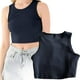 thumbnail image 5 of Playeras,Blusas y Tops,Ropa para Mujer Correr camisetas sin mangas para las mujeres Moda verano Bm chaleco punto gimnasio Fitness cuello redondo sin mangas Crop Top camiseta (C, M), 5 of 7