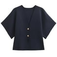 thumbnail image 4 of Women's Casual Jacket for Everyday Wear - Lightweight Short Sleeve V-Neck Knit Sports Jacket for Women Women's Bomber Jacket Casual Coat, 4 of 4