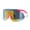 Blue Pink Yellow Blue Mirror, variant on Kush 80s Retro Color Mirror Large Sport Half Rim Shield Sunglasses Yellow Blue Mirror