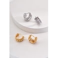thumbnail image 2 of Vintage Gold and White Gold 925 Silver Beaded Hoop Earrings, 2 of 5