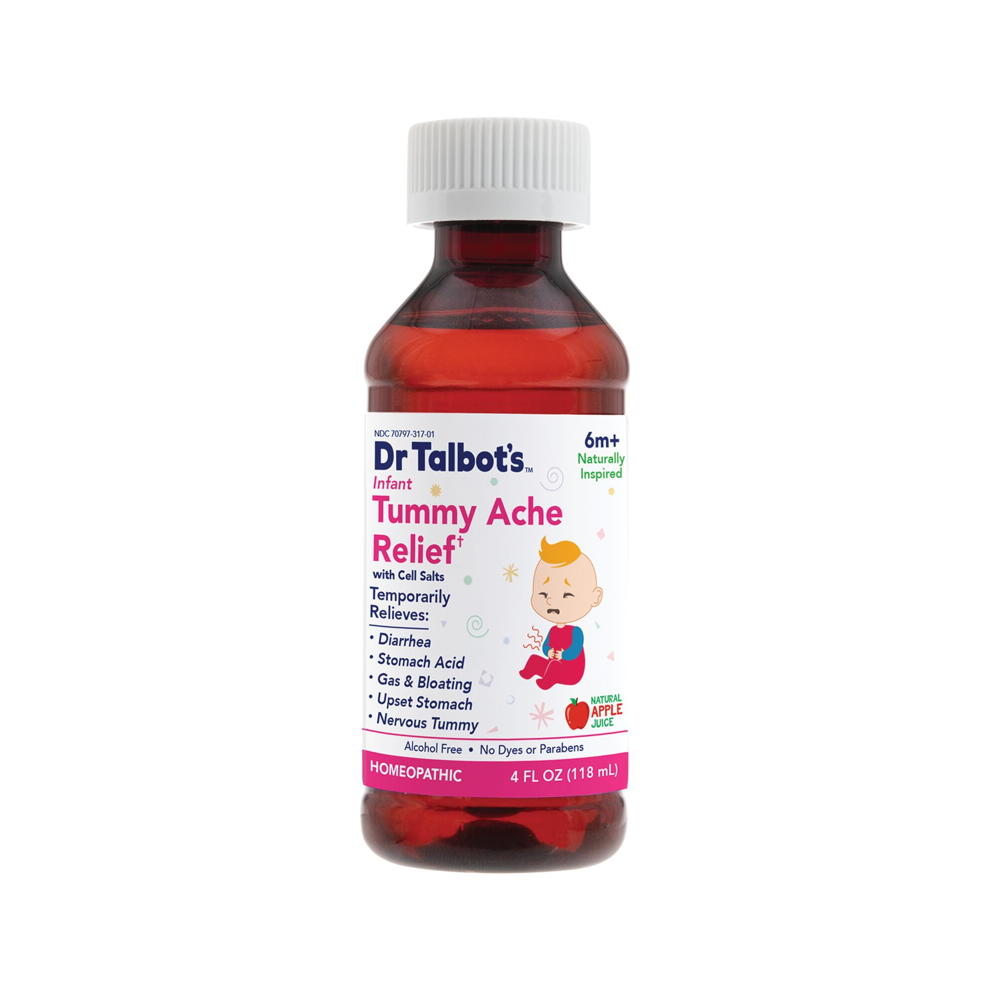 (2 pack) Dr. Talbot's Infant Tummy Ache Relief Medicine with Cell Salts, Apple, 4 fl oz