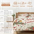 thumbnail image 6 of Christmas Bird Bedding Duvet Cover Set Full Size 4 Pieces Poinsettia Floral Holly Fruit Xmas Ball Linen Bedding Set with Zipper Closure, 1 Comforter Cover 86x86 Inches 1 Flat Sheet & 2 Pillow Cases, 6 of 7