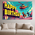 thumbnail image 3 of Comic Style Happy Birthday Banner with Helicopter Party Elements Backdrop Decoration for Birthday Party Photography Props Celebrations Party Supplies, 3 of 8