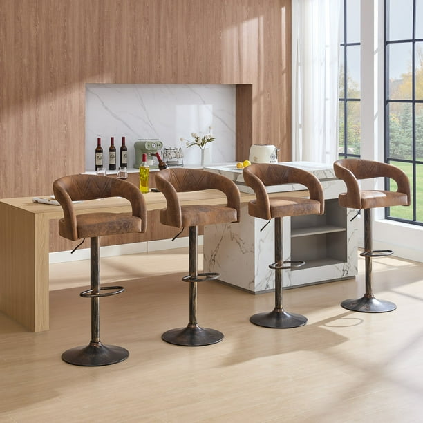 Kitchen Counter Stools Set Adjustable Bar Stool With Back And - Main Image