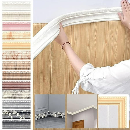 

Clearance TOFOTL 2023 1PCS 90x 3 In Self Adhesive Flexible Foam Molding Trim 12D Sticky Decorative Wall Trim Lines Skirting Baseboard Wallpaper Border Waterproof Wall Sticker Hot Sale