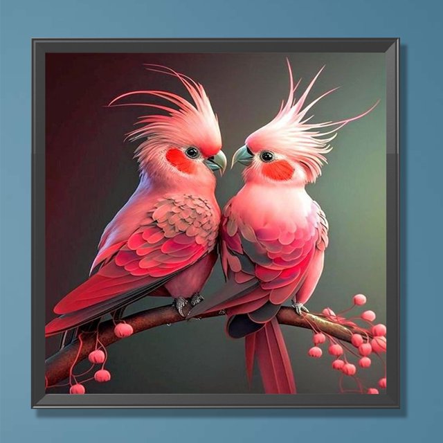 Cuadros Decorativos 5D bricolaje taladro redondo completo diamante pintura rosa loro Kit decoración del hogar Wdftyju de costura negro 4 estilos