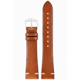 thumbnail image 5 of Hirsch Bagnore Retro-Style Leather Watch Strap - Golden Brown - L - 20mm - Shiny Silver Buckle - Retro-Styled Calf Leather Band, 5 of 9