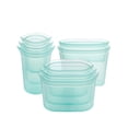 thumbnail image 1 of Bolsas de almacenamiento de alimentos con cierre de cremallera, juego completo de 8 bolsas de silicona, color verde azulado, 1 of 6