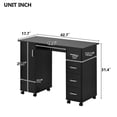 thumbnail image 3 of Jaodemo Computer Desk with 4 Storage Drawers and 1 Boor Writing Table, Black, 3 of 6