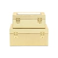 thumbnail image 4 of Pemberly Row Vinyl Woven Pattern Mirrored Box Set of 2 in Gold, 4 of 10