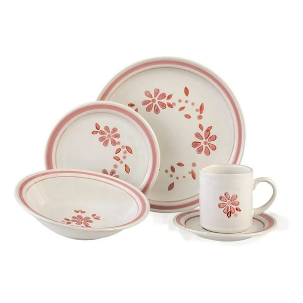 Vajilla De Cerámica Santa Anita Gerberina Rosa De 20 Piezas