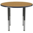 thumbnail image 3 of ECR4Kids 36in Round Everyday T-Mold Adjustable Activity Table Oak/Navy/Black - Super Leg, 3 of 8