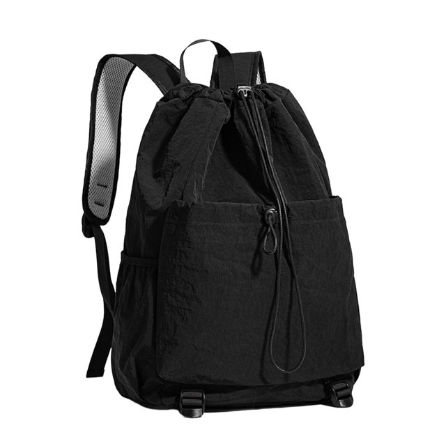 Almencla Drawstring Backpack Badminton Backpack Daypack Professional Tennis Racket Bag Racquet Carrying Bag for Pickleball Gym Fitness Black