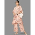 thumbnail image 3 of Janasya Women's Peach Crepe Digital Printed Co-ords Set, 3 of 7