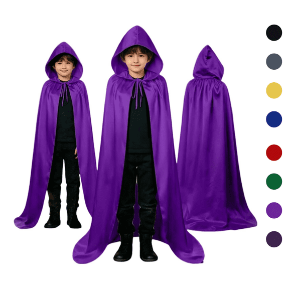 LYHaoo Kids Halloween Cloak Cape with Hooded,Boys Party Dress Up Outfits Cloak(110)