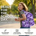 thumbnail image 2 of Tutolipy Camo School Backpack Set 3 Pcs Backpack and Lunch Bag Set with Pencil Lightweight School Bag Bookbag Set with Insulated Lunch Box for Preschool Elementary, Purple, 2 of 7