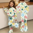 thumbnail image 4 of Grblisyd First Day of School Outfits for Girls Kids 2 Piece Crew Neck Long Sleeve Sweatshirt & Elastic Waist Flare Pants Fall Winter Clothing for 2-8Y, 4 of 7