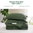 thumbnail image 5 of U by Bedsure Green Solid Print 3-Piece Queen Comforter Set, 1 Comforter and 2 Pillowcases, 5 of 6