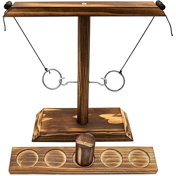 Rantherm Ring Toss Games for Adults, Hook and Ring Game, Ring Hook Game, Indoor Outdoor Games, Handmade Wooden Hooks Ring Toss for Bars, Home Party Small Size