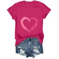 thumbnail image 4 of Women Breast Cancer Print T Shirt Short Sleeve Women Short Sleeve Round Neck Tee Comfy Casual Vacation Clothes, 4 of 8