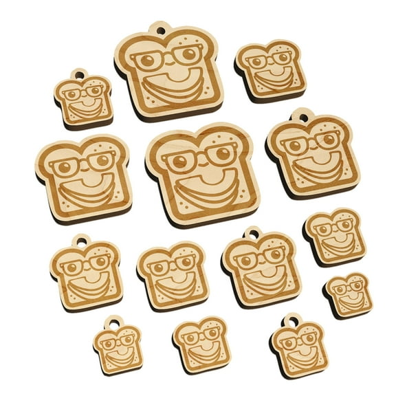Cute and Kawaii Hipster Avocado Toast Bread Wood Mini Charms Shapes DIY Craft Jewelry - With Hole - 20mm (15pcs)