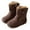 Brown, variant on Girls Winter Riding Boots Vintage Suede Round Toe Antislip Flat Mid Calf Booties Trendy Buckle Strap Zipper Moto Boots 9 Toddler Brown