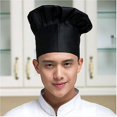 thumbnail image 1 of Black Unisex Toque With Elastic Band Kitchen Hats Bakers Caps Comfortable Durable Soft Cooking Cap For Men Women, 1 of 3