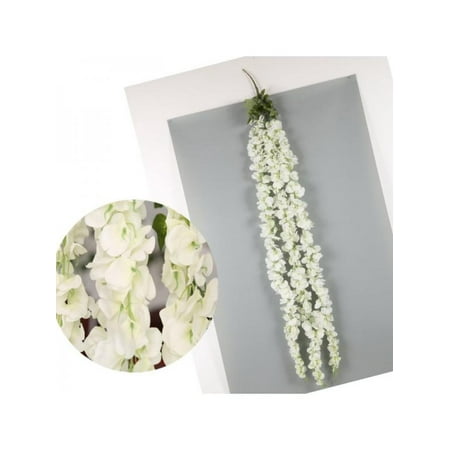 Garland Wedding Arch Decor - VICOODA White Wisteria Garland Hanging Flowers For Outdoor Wedding Ceremony Decor Silk Wisteria Vine Wedding Arch Floral Decor 120Cm/47.24Inch