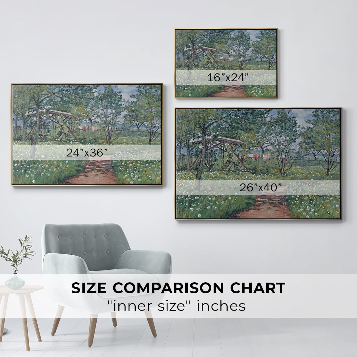 Vintage Landscape-CCCLXXVI By Wexford Home Framed in Gold Wood Gallery Wrapped Canvas 17 in. x 25 in.