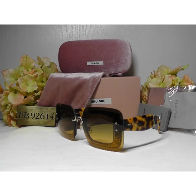 MIU MIU MU01RS67 Light Havana Glitter Frame Yellow Lens 67 17 140**ITALY***NIB**