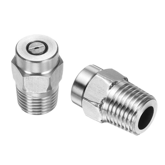 Uxcell 2pcs Surface Clean Tip 50 Degree 1/4 Inch NPT Male 1.07 Orifice 4000 PSI Stainless Steel Threaded Pressure Washer Spray Nozzles for Water gun Water Broom