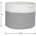 thumbnail image 3 of Small Basket - Cotton Rope Basket Woven Basket for Keys Sunglasses Toy Basket Wallet by Front Door Small Storage Bin for Remote Controls on Nightstand Fruit Basket in Kitchen, 9.4"Dx7.1"H, 3 of 8