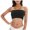 Black, variant on Wang6 Women's Plus Size Strapless Workout Tube Tops with Pad Crop Non Stretchy Yoga Bras Sports Fitness Gym Bandeau Tops Coffee XXXXXXL