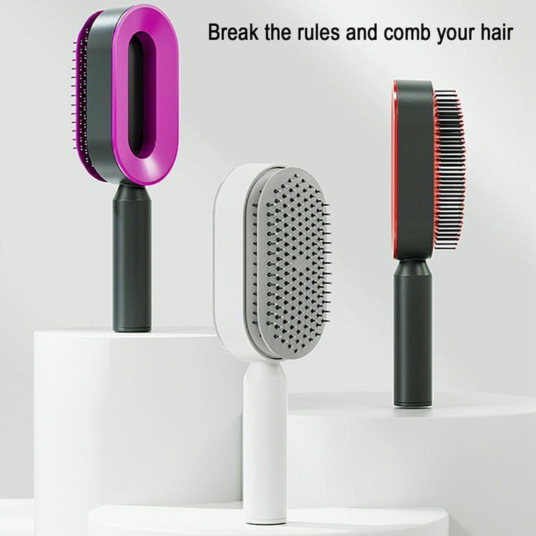 Aosijia Self Cleaning Hair Brush Massager Comb Brushes Detangling Anti  Static Hairbrush Cleaner for Men and Women 