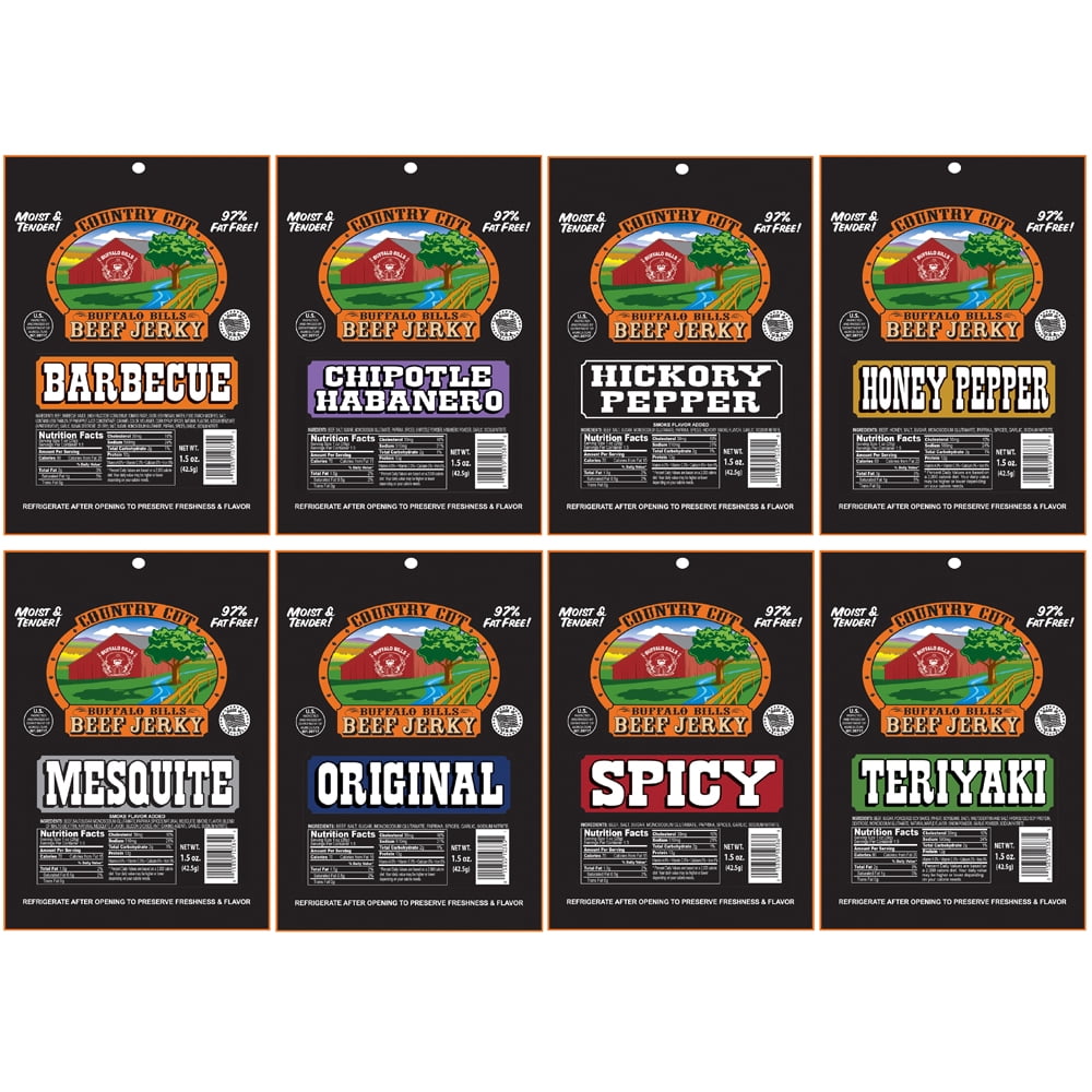 Buffalo Bills 25-Piece Beef Jerky & Beef Stick Sampler Gift Tool Box (filled with 25 assorted packs)