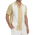 thumbnail image 4 of GIRUNS Men's Vintage Bowling Shirt Short Sleeve Button Up Summer Vacation Beach Shirt, 4 of 7