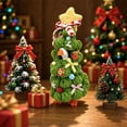 thumbnail image 6 of Liamobondopolis Desk Goose Christmas Tree Outfit, Handmade Knitted Green Christmas Tree with Star Topper and Festive Bows Fits 7 Inch Desktop Goose, Whimsical Holiday Decor for Home and Office, 6 of 7