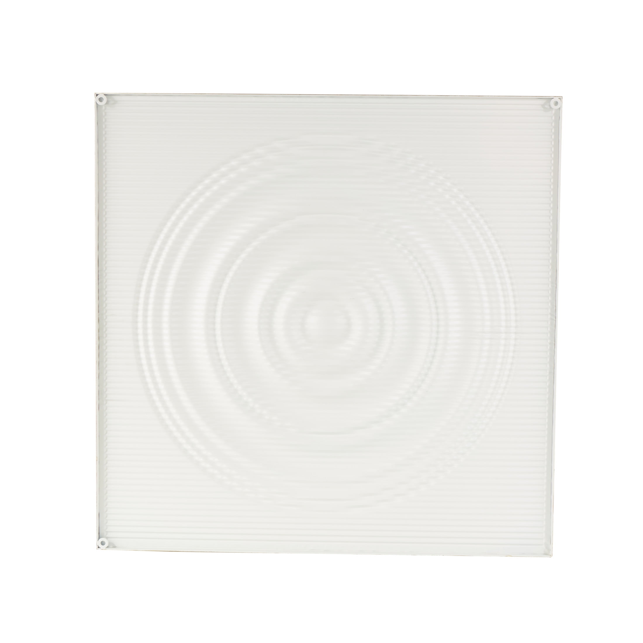 DecMode White Metal Ribbed Geometric Wall Decor with Brass Frame