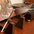 thumbnail image 4 of 3set Vinyl Record Storage Holder Large Capacity Acrylic Ends Display Stand Wooden LP Album Desktop Rack, 4 of 7