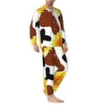 thumbnail image 3 of Bingfone Men'S Pajama Set 2 Piece Loungewear Pjs, Long Sleeve With Pajama Pants-Cow Print Sunflower, 3 of 9